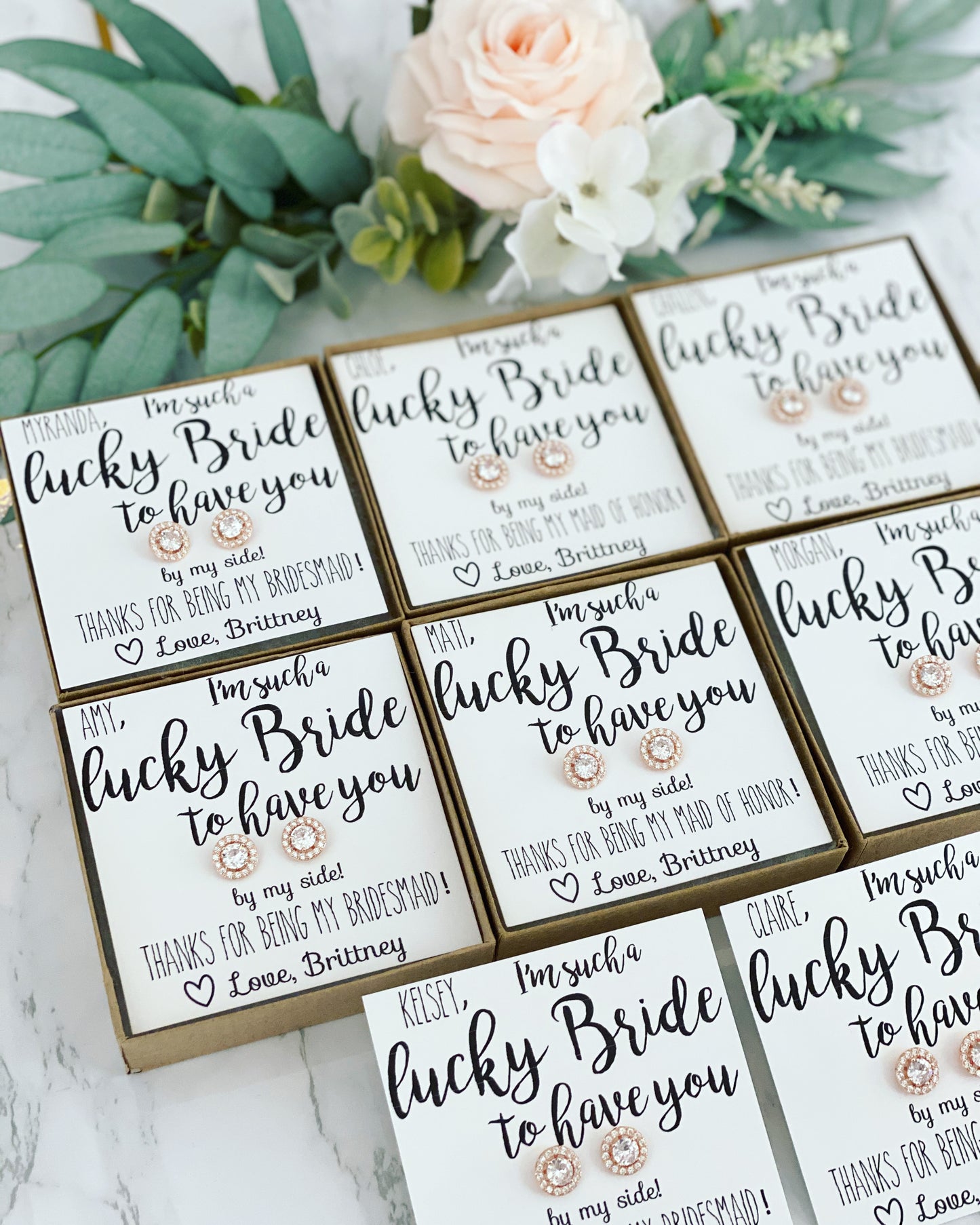 Lucky Bride! CZ Earrings