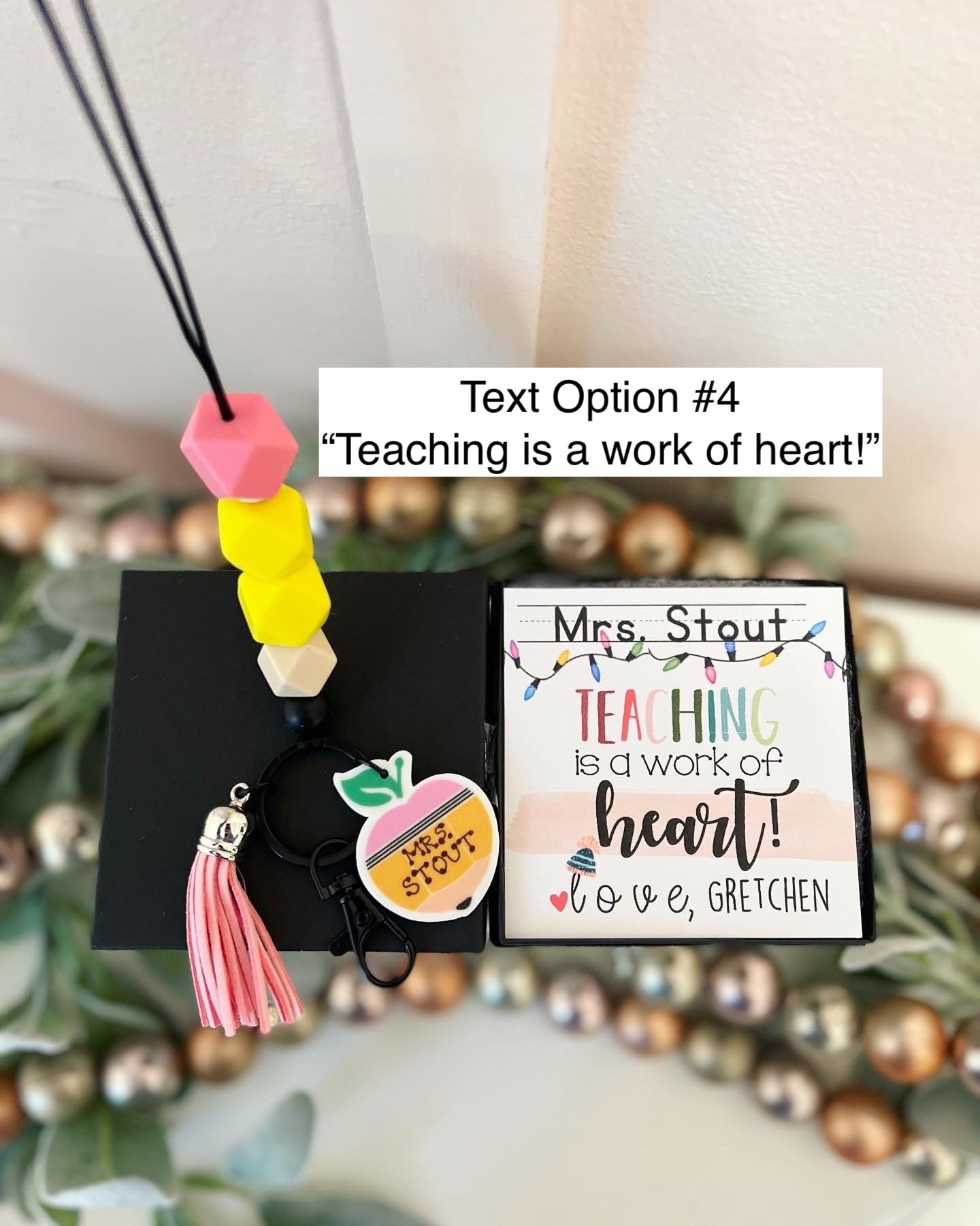 Holiday Teacher Gift Pencil Lanyard