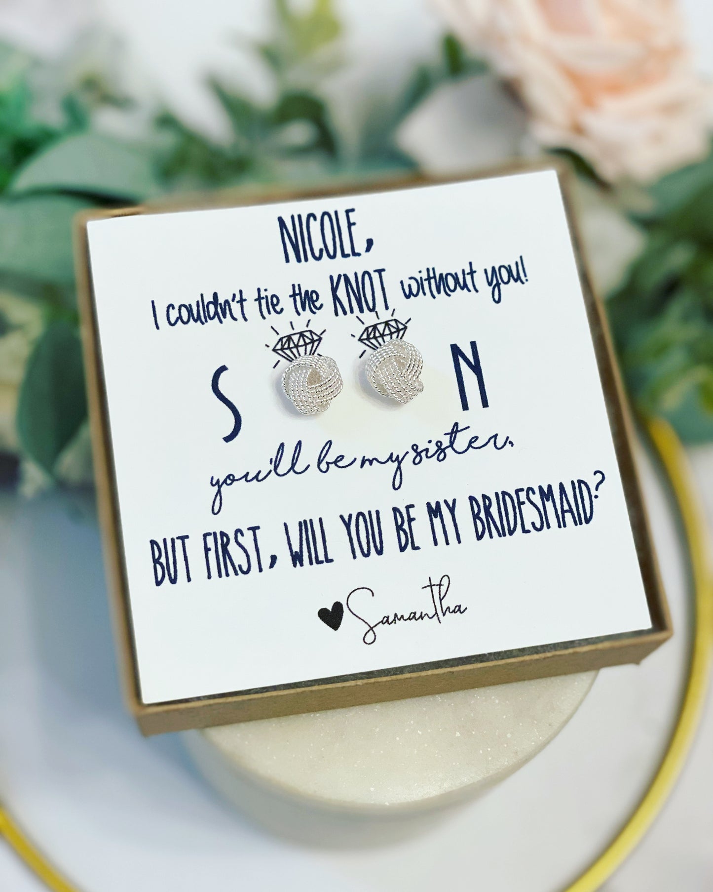 Soon You'll Be My Sister! Knot Earrings