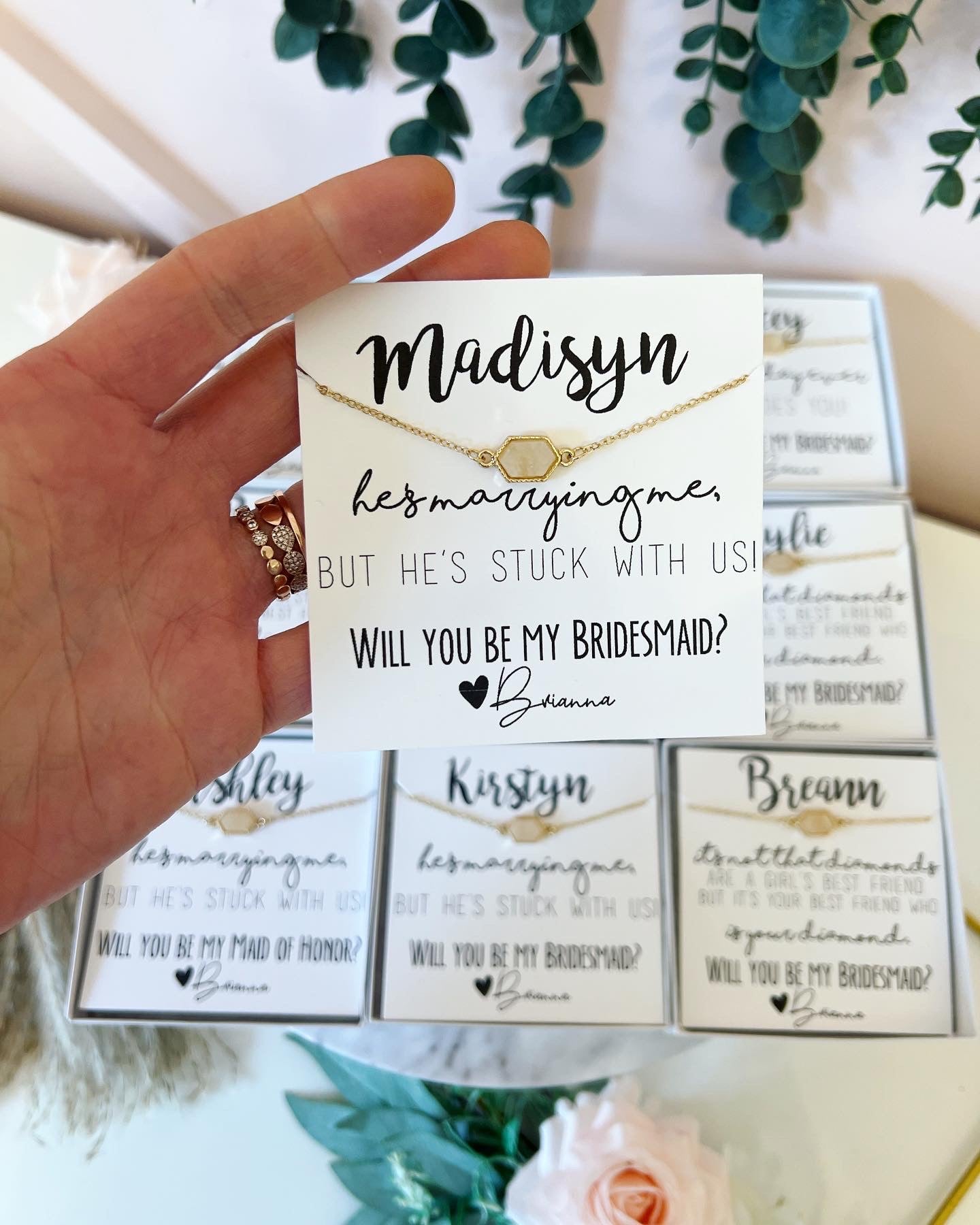 Pop the Champagne! Druzy Oval Stone OR Iridescent White+ Gold Bracelet for Bridesmaids