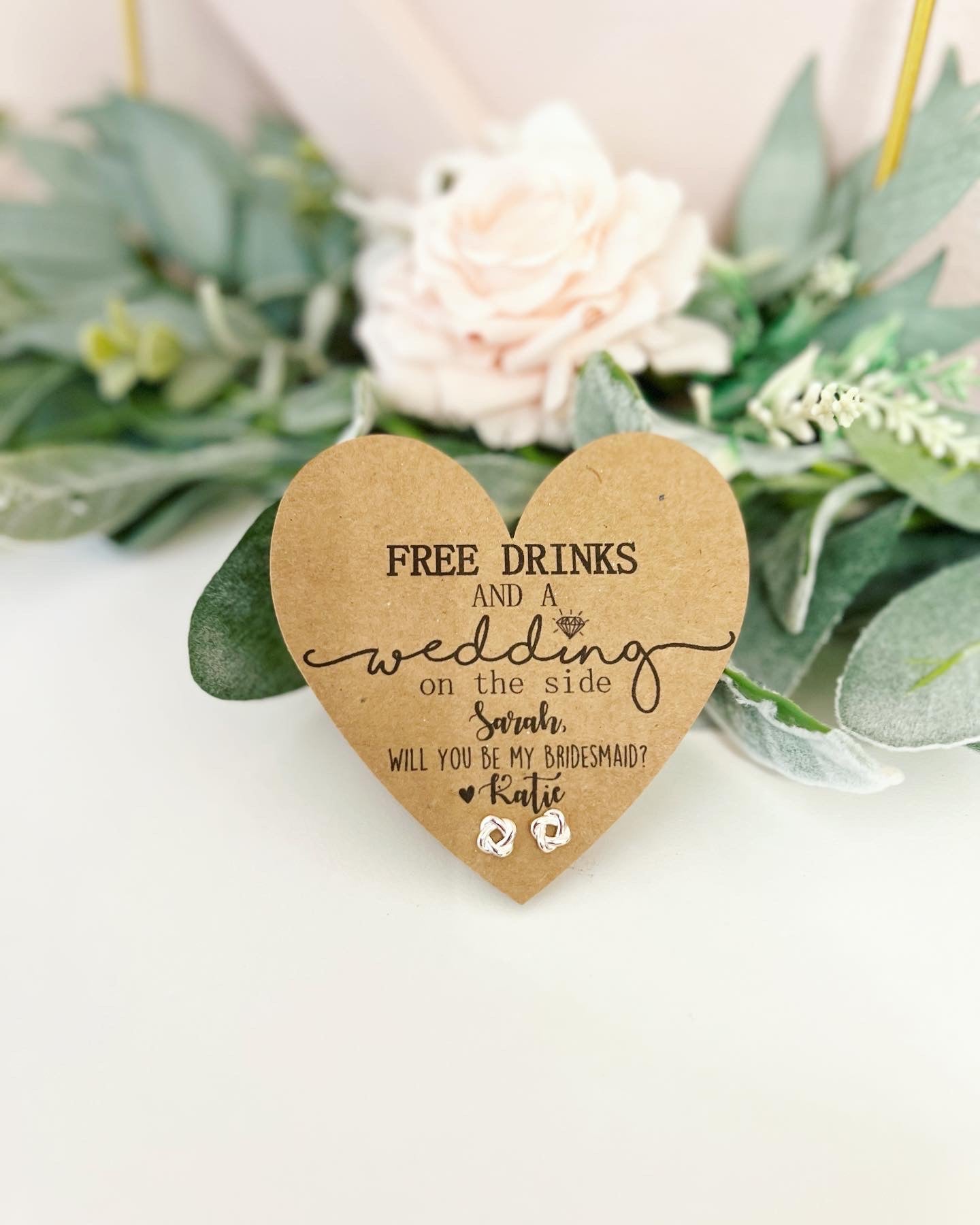 Will you be my bridesmaid knot earrings!