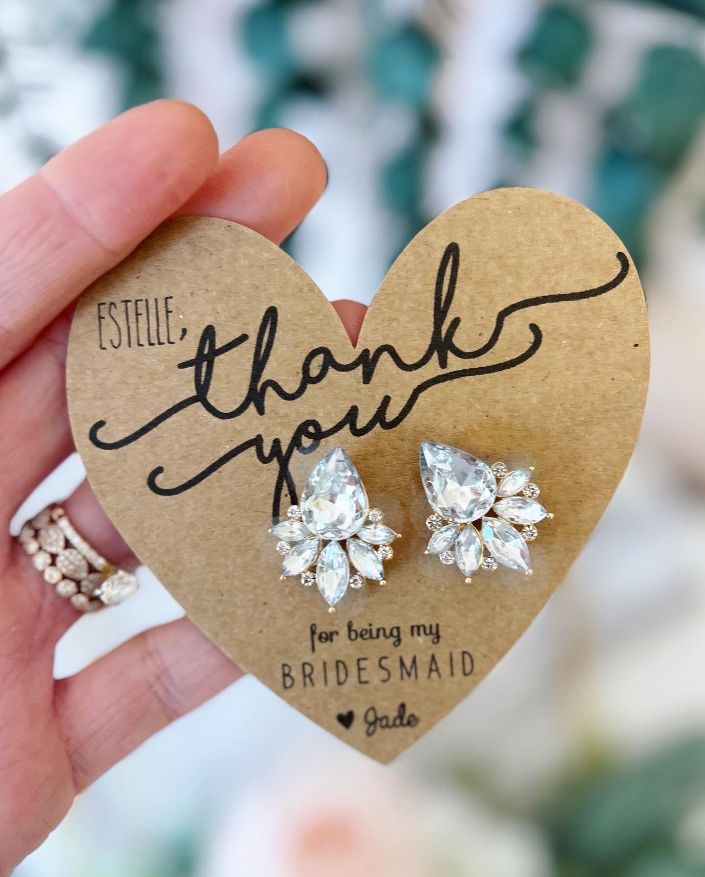 Thank You Bridal Party Statement Earrings
