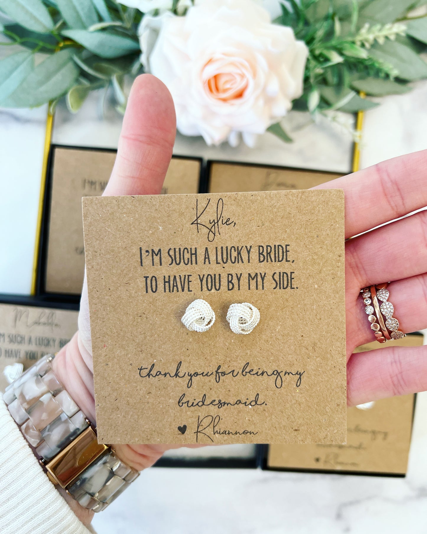 Knot Earrings Thank You Gift