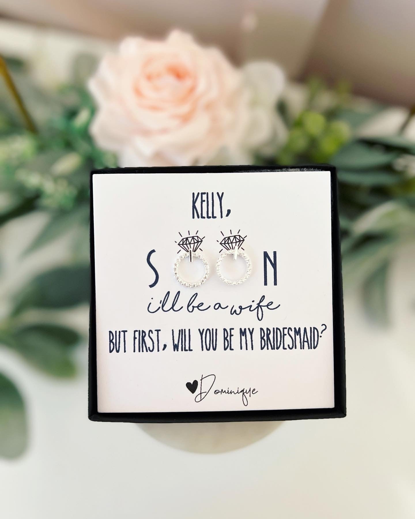 Soon I'll Be A Wife! Circle Cubic Zircon Earrings