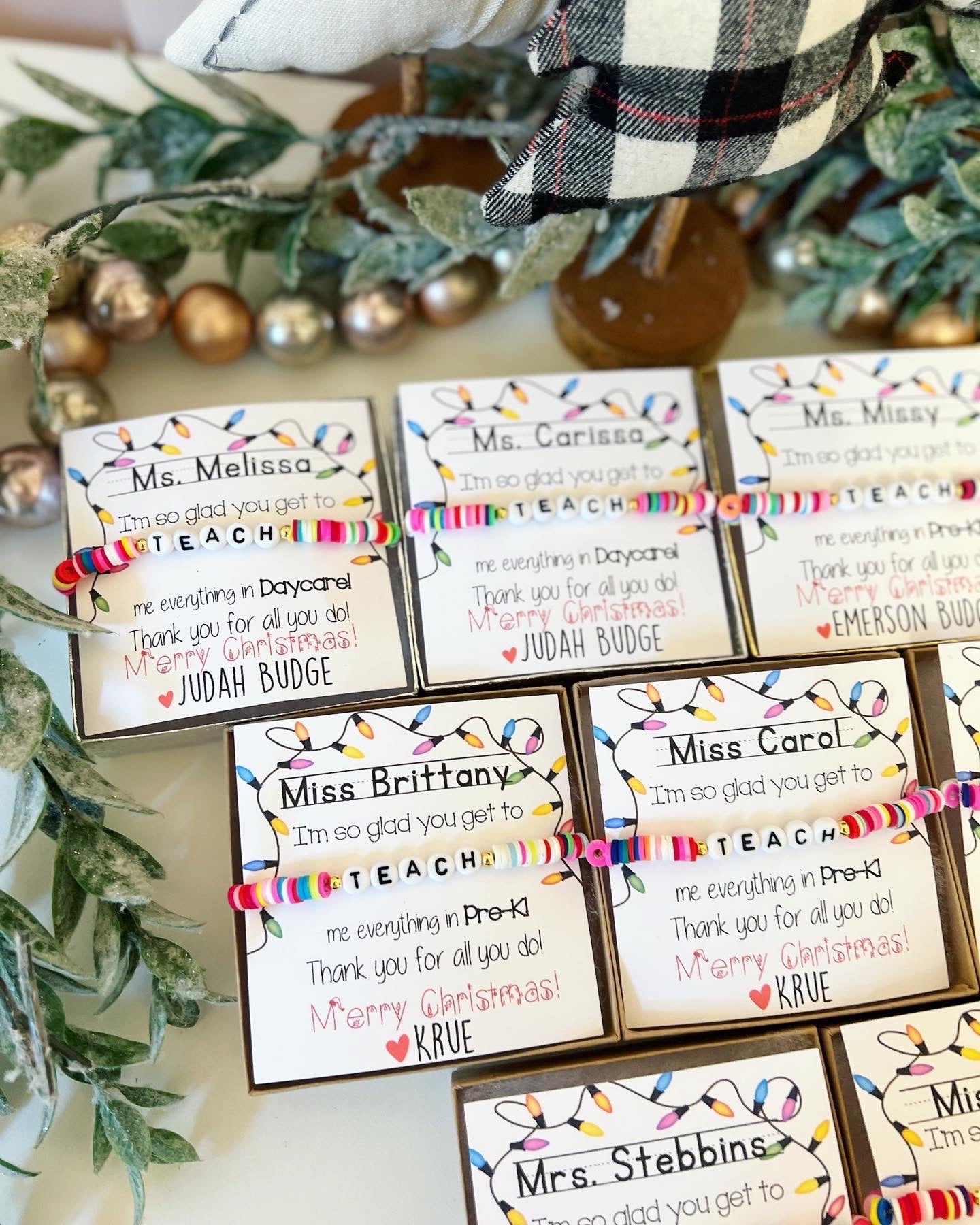 Teacher Gift! Teach Bracelet! Holiday & Christmas Gift