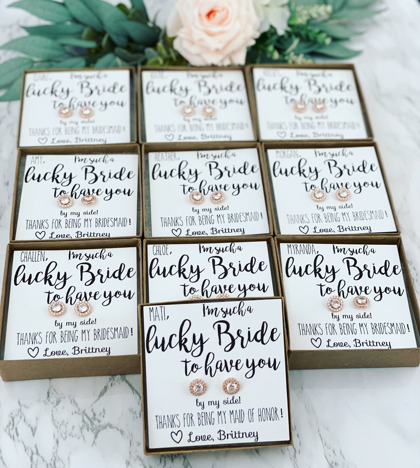 Lucky Bride! CZ Earrings