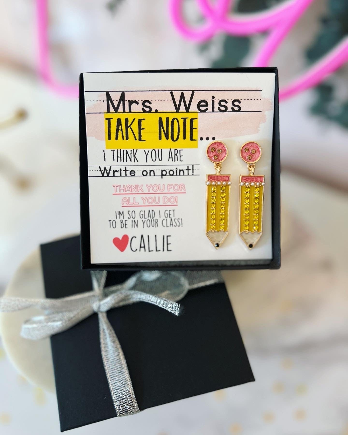 End of Year Teacher Thank You Pencil Earrings