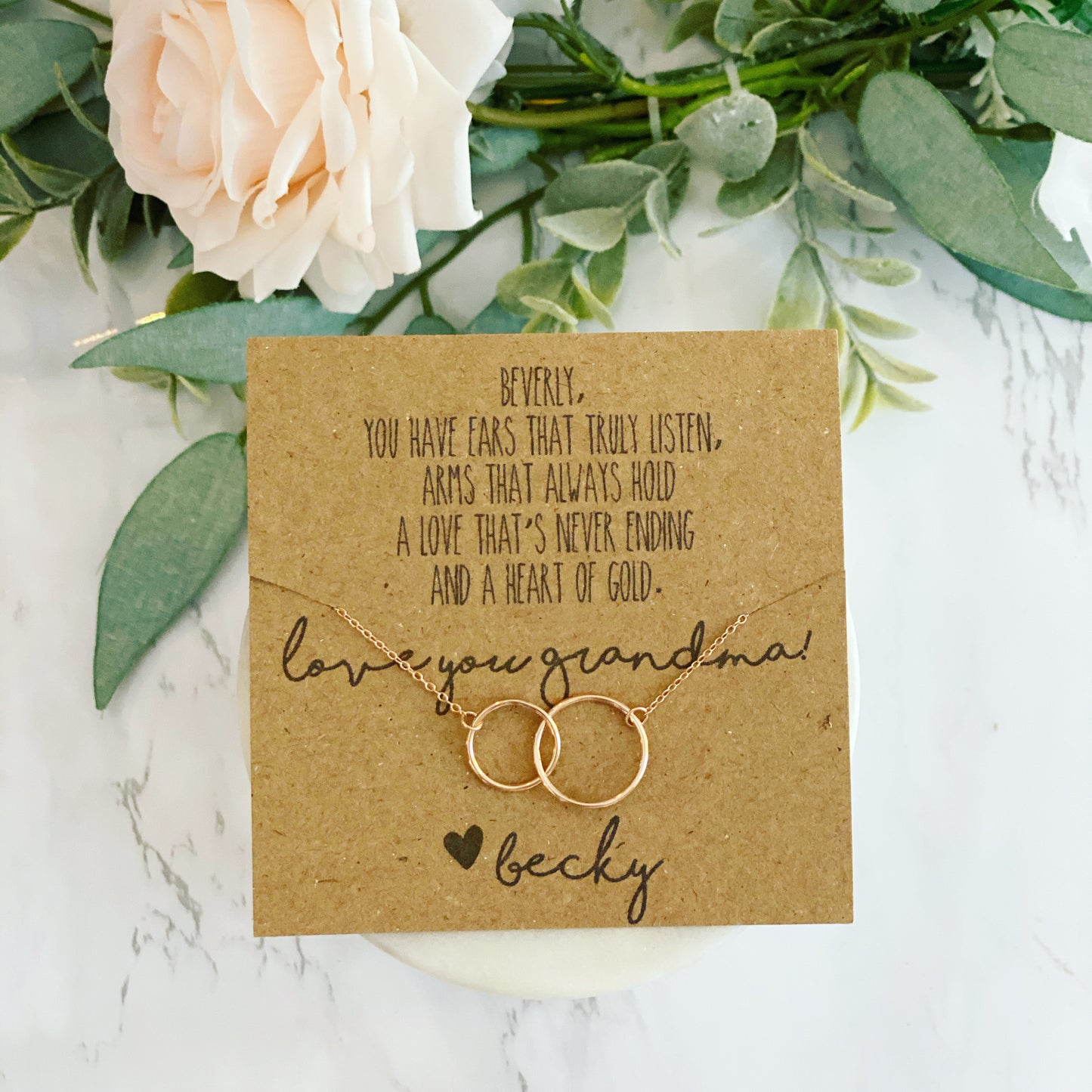 Infinity Necklace Mother of the Bride/Groom or Grandma