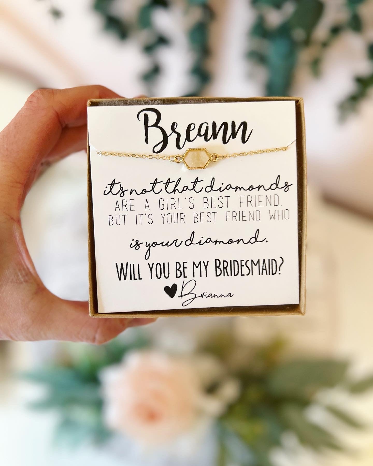 Pop the Champagne! Druzy Oval Stone OR Iridescent White+ Gold Bracelet for Bridesmaids