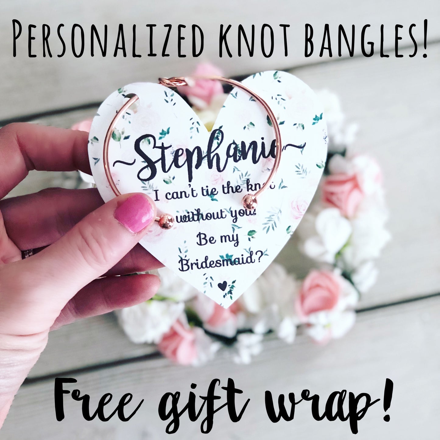 Knot Bangle & Floral Heart Card