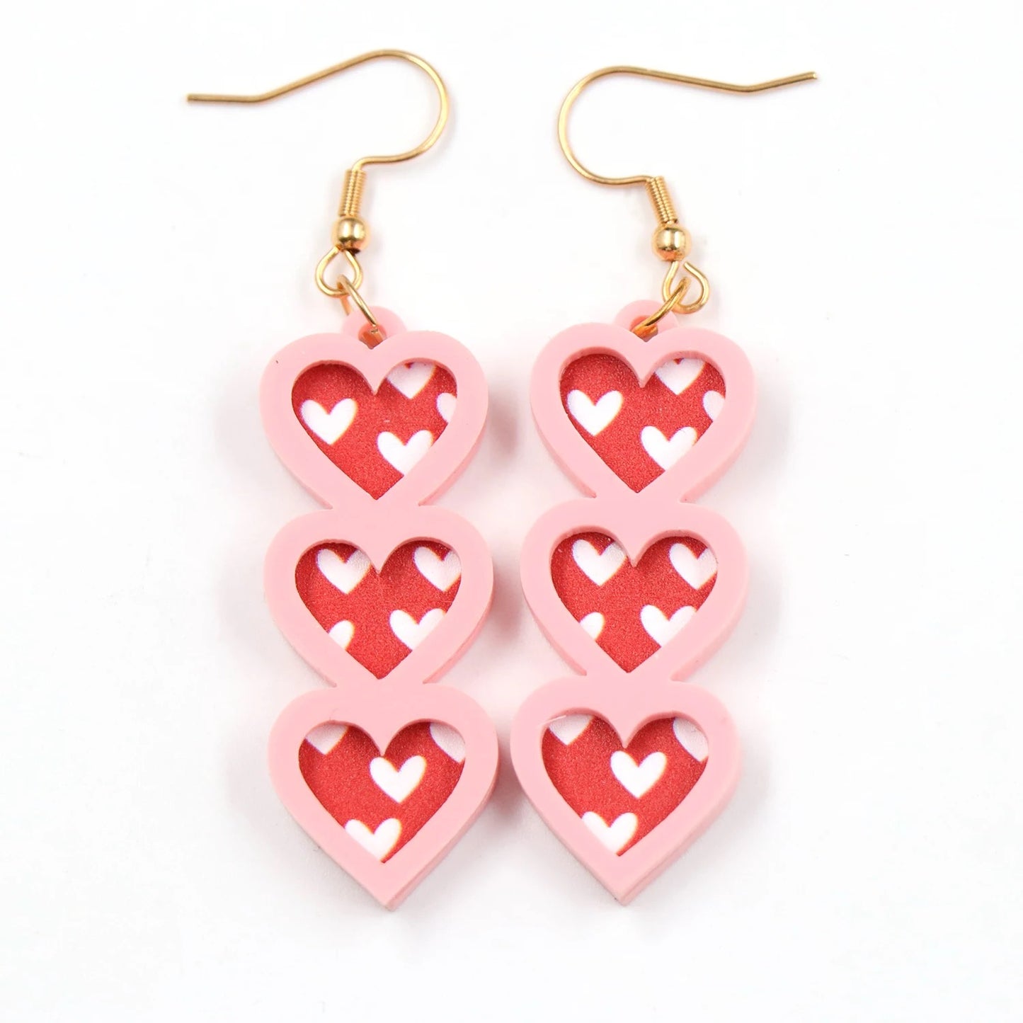Teacher Heart Valentine's Day Earrings, card, box & ribbon included!