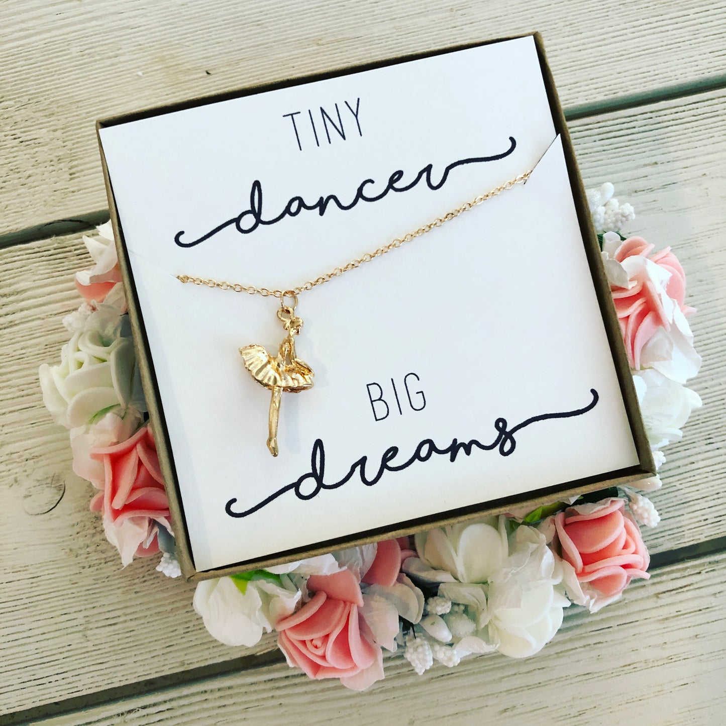 Tiny Dancer Necklace with Personalized Card