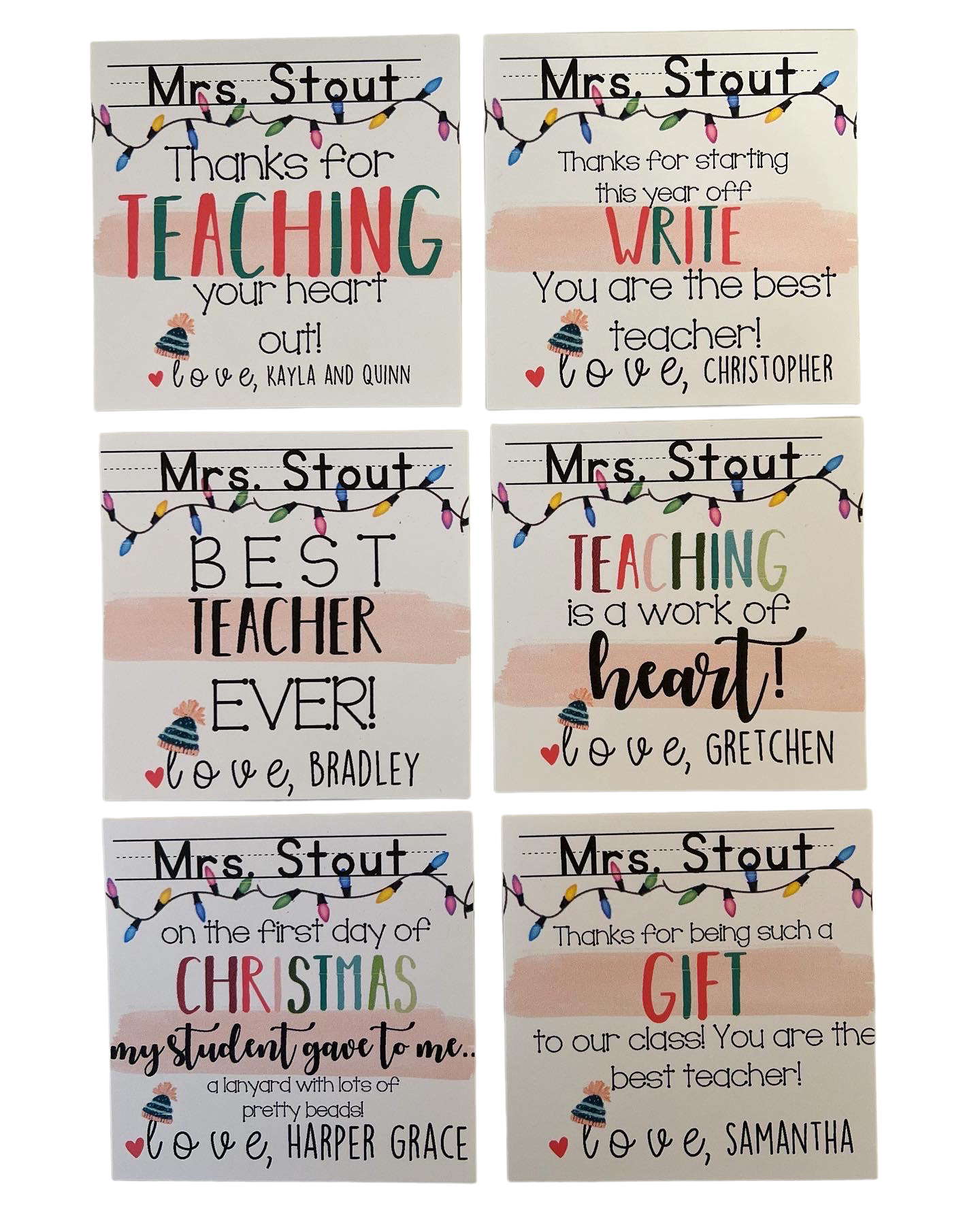 Holiday Teacher Gift Pencil Lanyard