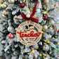 Teacher Ornament, 2024-2025 year, It takes a big heart to shape little minds, personalized with teacher name, from name & date