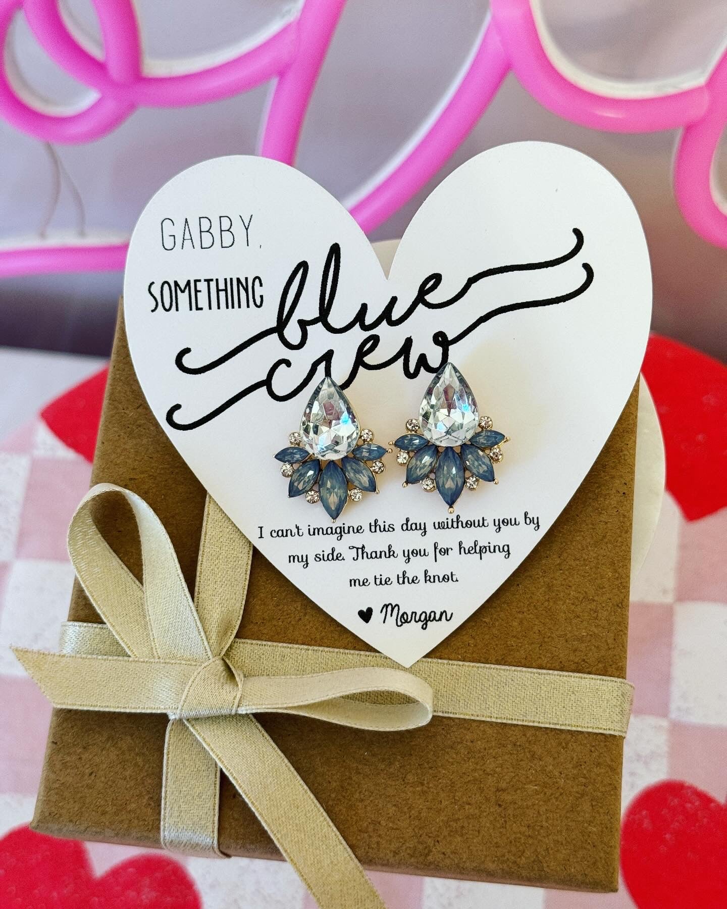 Bridesmaid Opal earrings Something Blue, blue crew gifts! TOP SELLER! Bridal party proposal gift, bridesmaid box, Bridesmaid thank you