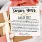 Senior Year High School Opal Stone bracelet gift for daughter or friend, Non-Tarnish, hypoallergenic, card, box + ribbon included!