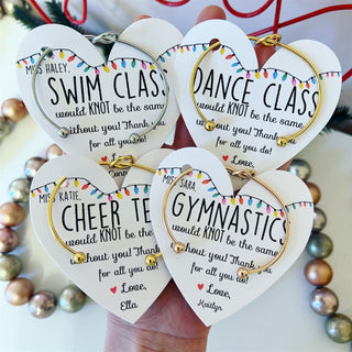 Sports Coach Holiday Knot Bangle, Card, box + ribbon!