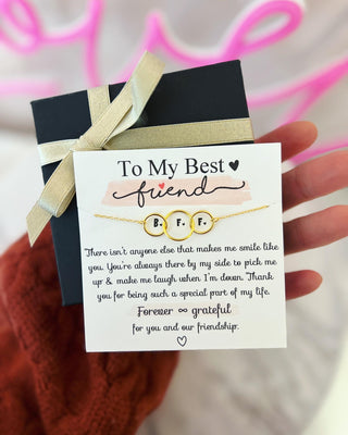 Best Friend Necklace! Triple hoop infinity necklace, card, box + ribbon included! Friends Forever, Christmas gift!