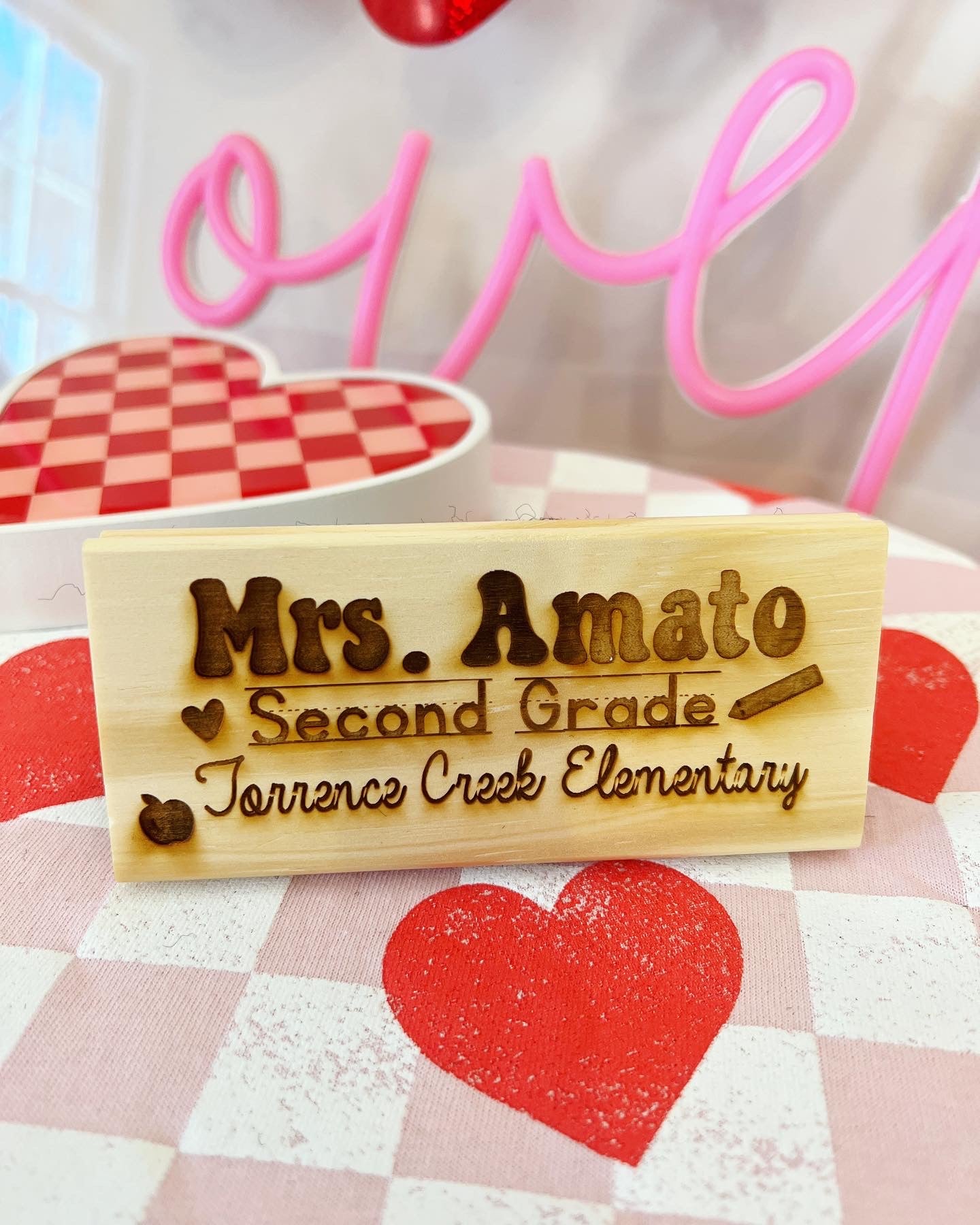 Valentine's Day Engraved Personalized Whiteboard Eraser with card + Marker & Giftwrap!