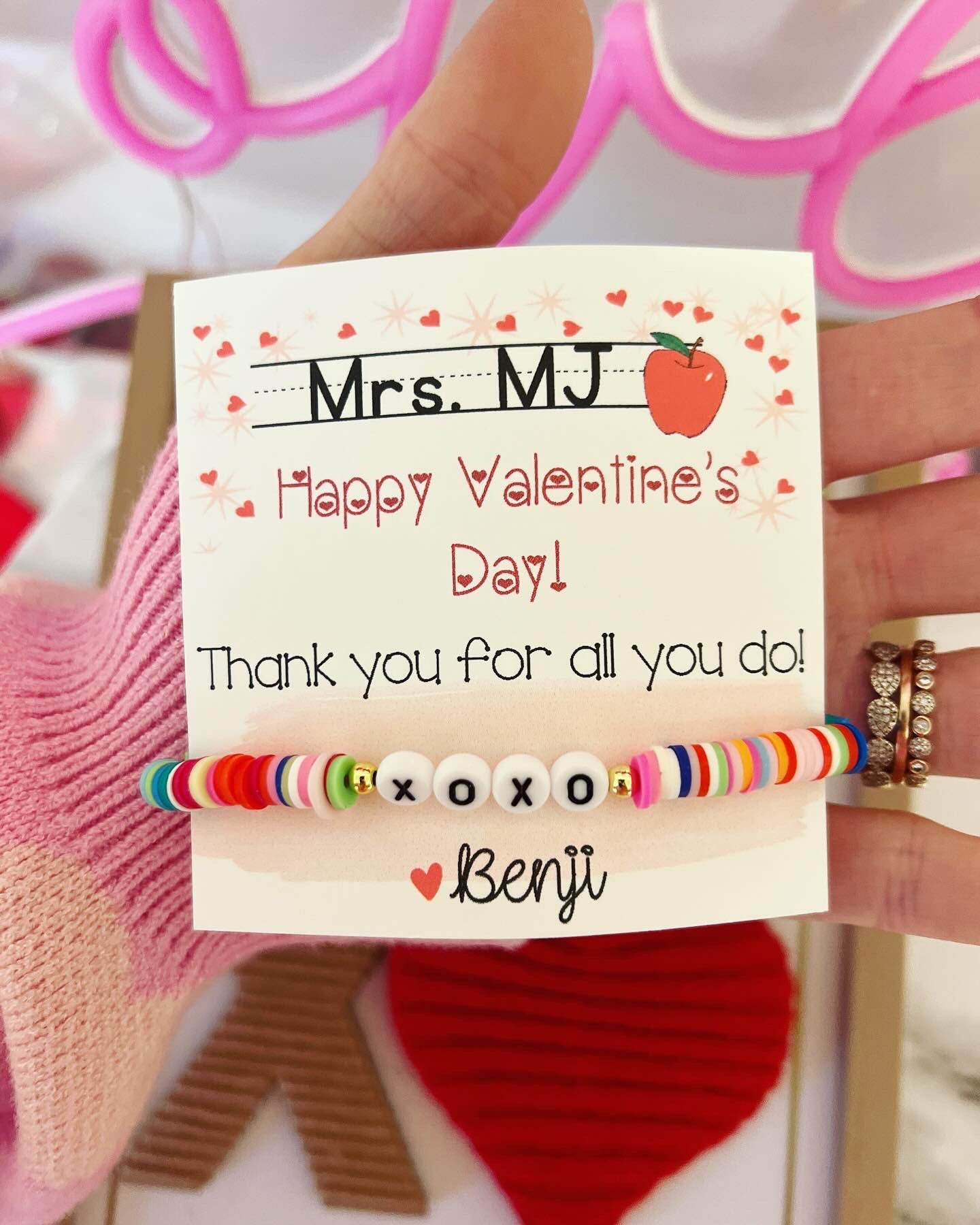XOXO Teacher Valentine's day bracelet!