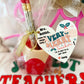 Very Merry Teacher Christmas gift! Engraved Pencils,Pencil cup! Teachers Name personalized! Gift wrap w/heart card, pencil cup holder!