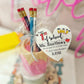 First day of school teacher gift! Engraved Pencils Back to School gift!Teachers Name personalized! Gift wrap w/heart card, pencil cup holder