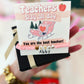 Teachers Slay All Day, Pink + Gold Love Bracelet! Personalized Holiday gift, included with box and ribbon! Teacher Christmas gift!