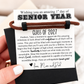 Senior Year High School gift for Guys! Men's Natural Brown Rope Bracelet gift for son, card, box + ribbon included! First day of school gift!