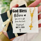 Baby Infant Baptism Gold Cross Bracelet Keepsake with Card, box & ribbon