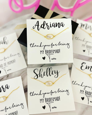 Thank you for being my....Bridal Party Iridescent White+ Gold Bracelet!