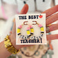 Teach Pencil Hoop Earrings! Teacher thank you gift! Handmade clay disc beads! Teacher appreciation gift!  card, box & ribbon!