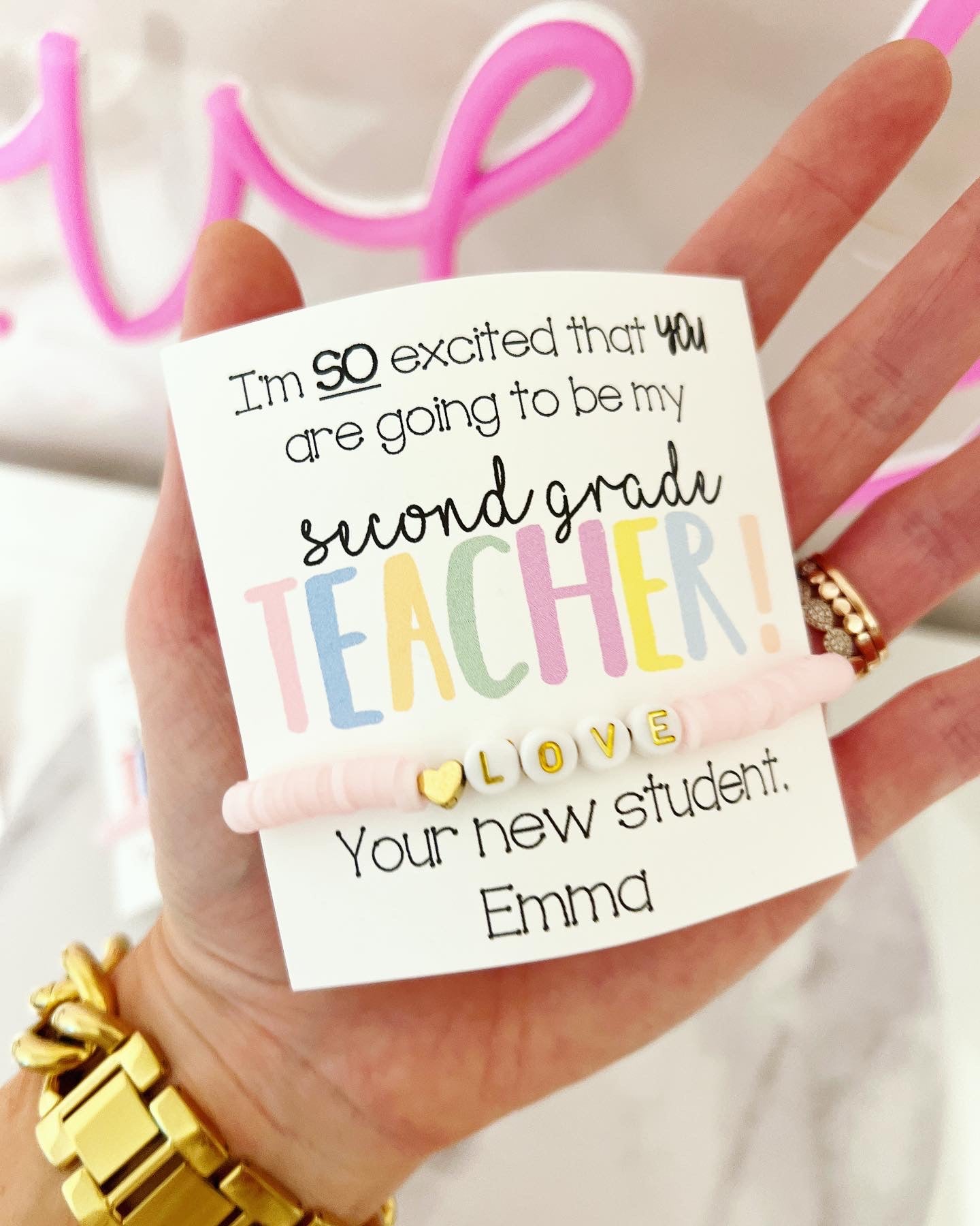 Back to School Teacher Gift! Love Bracelet