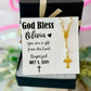 Baby Infant Baptism Gold Cross Bracelet Keepsake with Card, box & ribbon