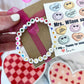 Candy Heart Card Teacher Valentine's Day gift,Valentine beaded bracelet, card, box & ribbon included! Valentine gift for teacher from student