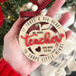 Teacher Ornament, 2024-2025 year, It takes a big heart to shape little minds, personalized with teacher name, from name & date