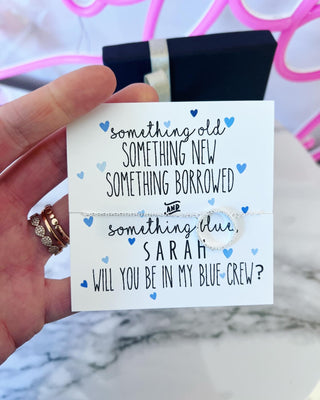 Blue Crew Circle Pendant Necklace! Be my Something Blue? Wedding party gift!