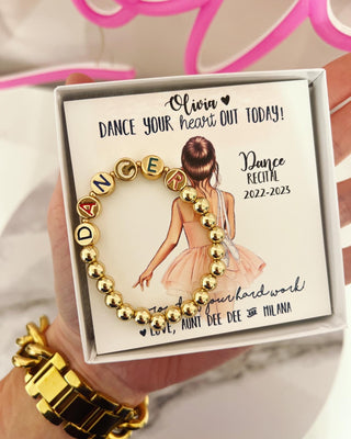 Dancer beaded Bracelet & custom Dancer card