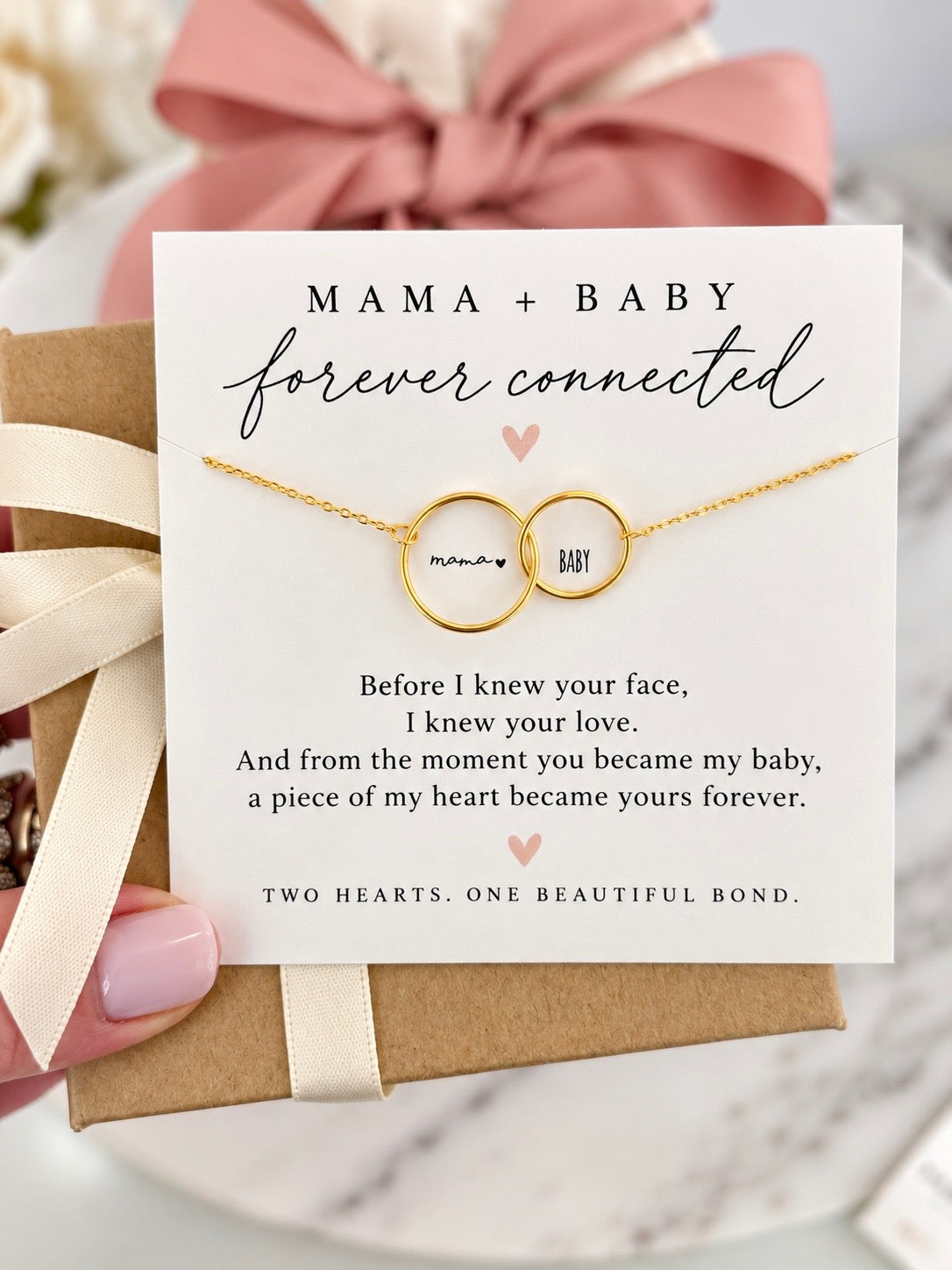 New Mom Gift! Non-Tarnish! New mom baby and me infinity necklace, Congratulations baby gift, pregnancy gift, baby shower & gender reveal gift! NON-Tarnish! 552 FIVE STAR REVIEWS!