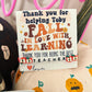 Fall in love with learning Teacher Apple bracelet Appreciation gift! Card, box & ribbon included!