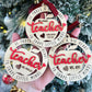 Teacher Ornament, 2024-2025 year, It takes a big heart to shape little minds, personalized with teacher name, from name & date