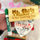 Teacher Claus, Engraved Personalized Whiteboard Eraser with card + Marker & Giftwrap!