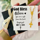 Baby Infant Baptism Gold Cross Bracelet Keepsake with Card, box & ribbon