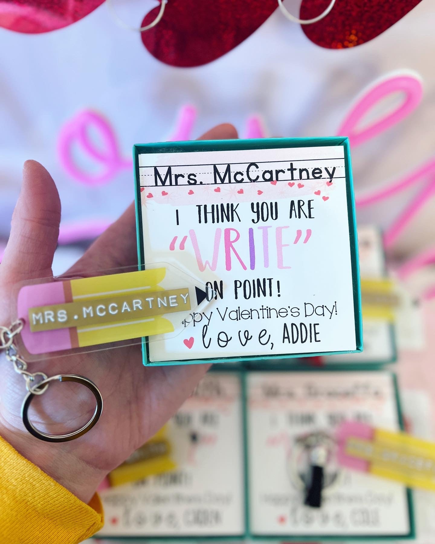 Valentine's Day teacher Pencil keychain!