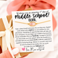 First Day of Middle School Opal Stone bracelet gift for daughter, Non-Tarnish, hypoallergenic, card, box + ribbon included!