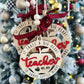 Teacher Ornament, 2024-2025 year, It takes a big heart to shape little minds, personalized with teacher name, from name & date