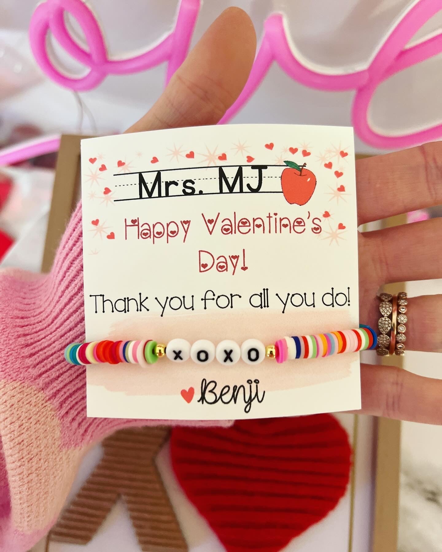 XOXO Teacher Valentine's day bracelet!