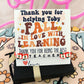 Fall in love with learning Teacher Apple bracelet Appreciation gift! Card, box & ribbon included!