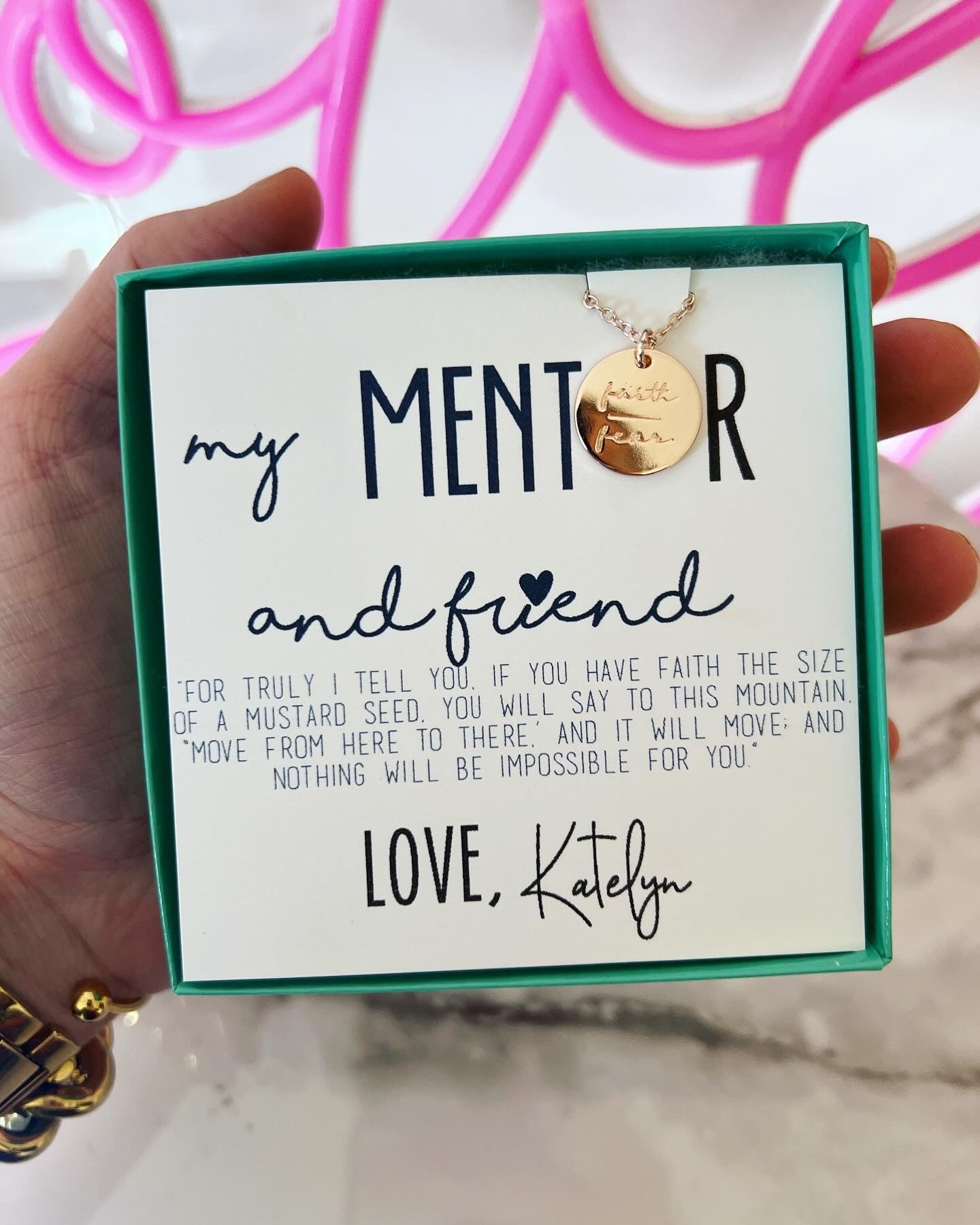 Mentor and Friend Necklace! Faith over Fear Gold Pendant Necklace!
