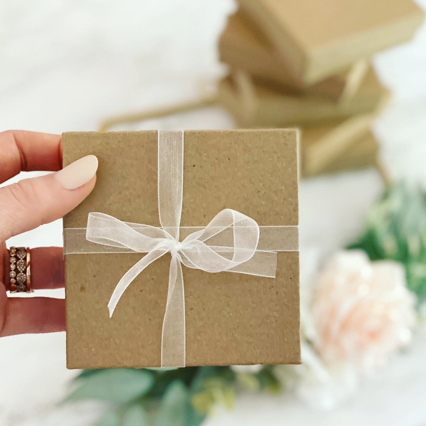 In my Flower Girl Era Necklace! Flower Girl gold & Pearl flower thank you necklace! Card, Box+Ribbon included, NON-TARNISH, hypoallergenic!