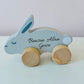 New Dad & New Mom baby gift Engraved wooden bunny rolling keepsake gift Congratulations baby pregnancy gift, gender reveal gift, baby shower gift!